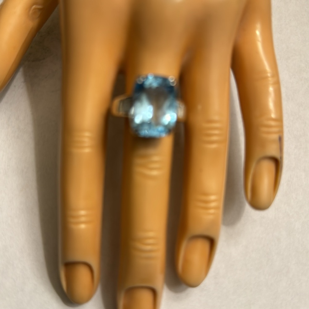 SKY BLUE (GLACIER) TOPAZ RING, SIZE 8